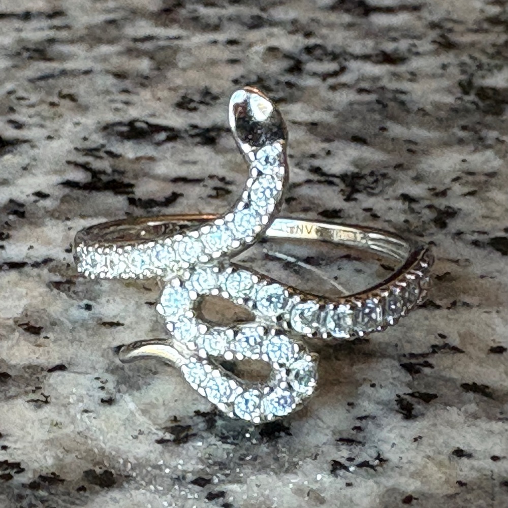 ♥️💖 Sterling Silver Ring Snake w/ Multiple CZ Stones